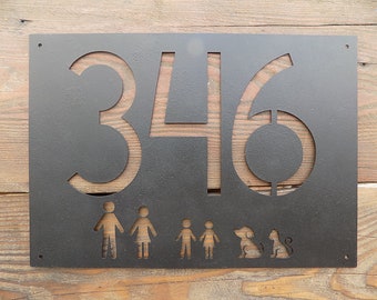 House Number Address Number Address Plaque Home Address  Sign Plaque Horizontal House Number Plaque Door Number Modern House Numbers