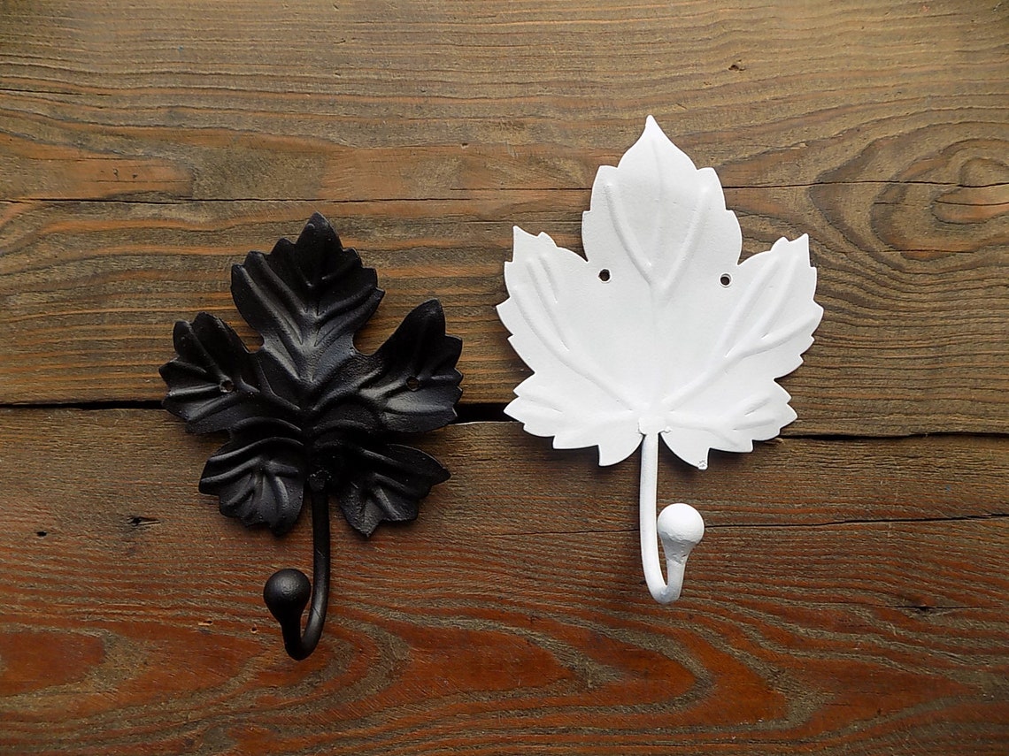 Set metal wall hooks/ White and black/ Coat hook/ heavy duty Etsy