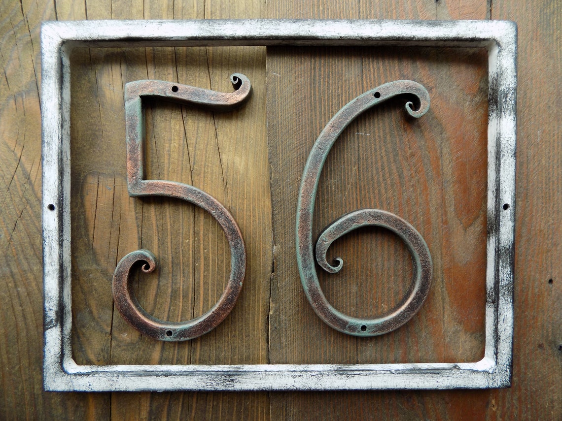 Address Numbers / House Number in a Frame / House Number / Etsy
