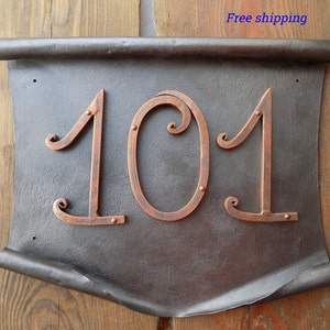 Hand-Forged Wrought Iron House Numbers From 0 - 9 Height 8.4 Handmade –  Wood, Iron & Copper Craft