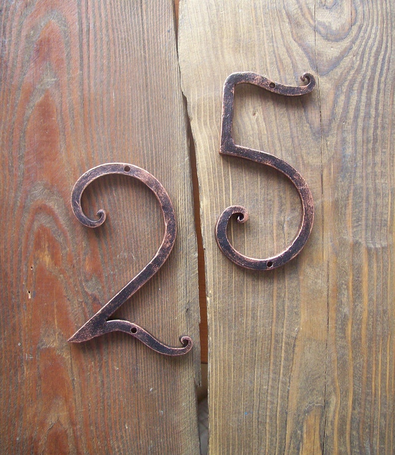 House Number /Black copper / Iron House Numbers 5 inch/Door Numbers / Metal house number/Address numbers/Sign Flat Room Number /Rustic decor image 3