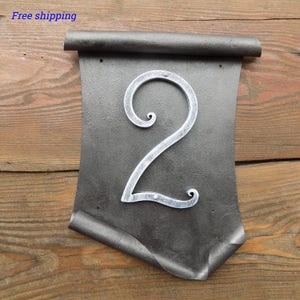 Designer House Number / Metal scroll / House Number / Address numbers / Metal House Numbers / house address / home address / rustic number