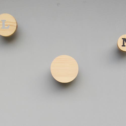 Wooden Circle Wall Hook Pine Circle Hooks Hand Painted Etsy