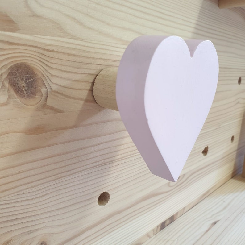 Heart Wall Hook Wooden Love Heart Hooks Hand Painted Etsy
