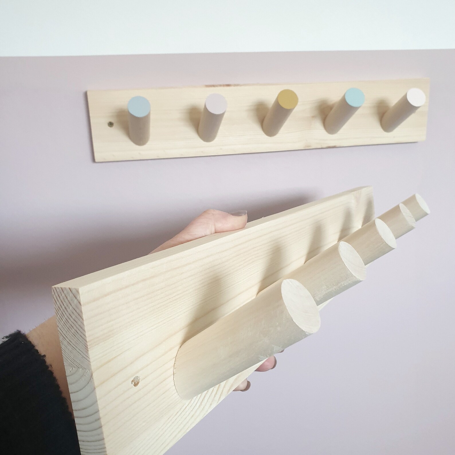 Peg Rail Wooden Peg Rail Hanging Storage Etsy UK