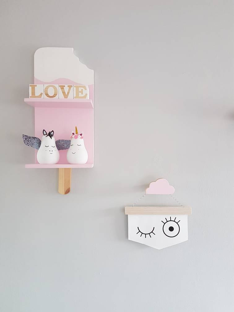 Étagère Ice Lolly - Icepop en Bois Étagère Décorative Pour Enfants Décor de Crèche