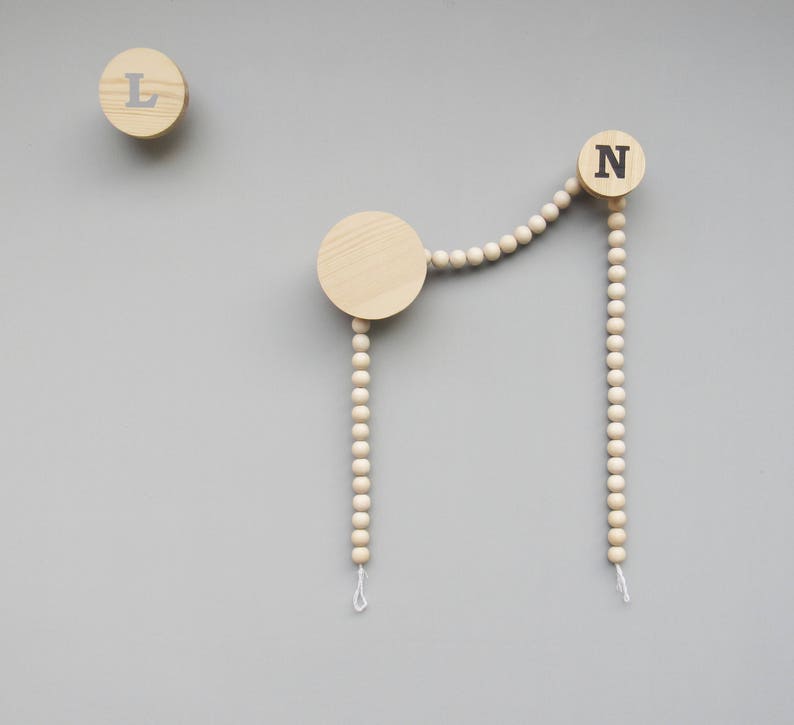 Wooden Circle Wall Hook Pine Circle Hooks Hand Painted Etsy