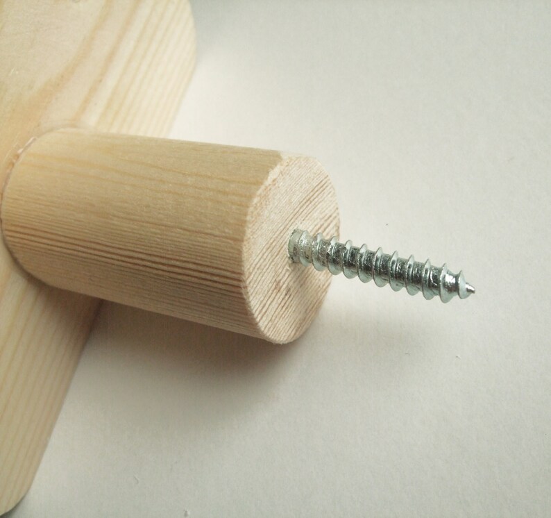 Wooden Circle Wall Hook Pine Circle Hooks Hand Painted Etsy