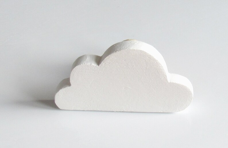 Wooden drawer handle pine cloud handle hand painted Etsy