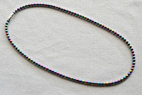 MAGNETIC RAINBOW MINIMALIST necklace  magnetic rainbow beaded necklace