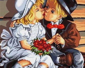 Tapestry Gobelin Needlepoint Kit Tapestry Sweet Love printed canvas  and threads 422