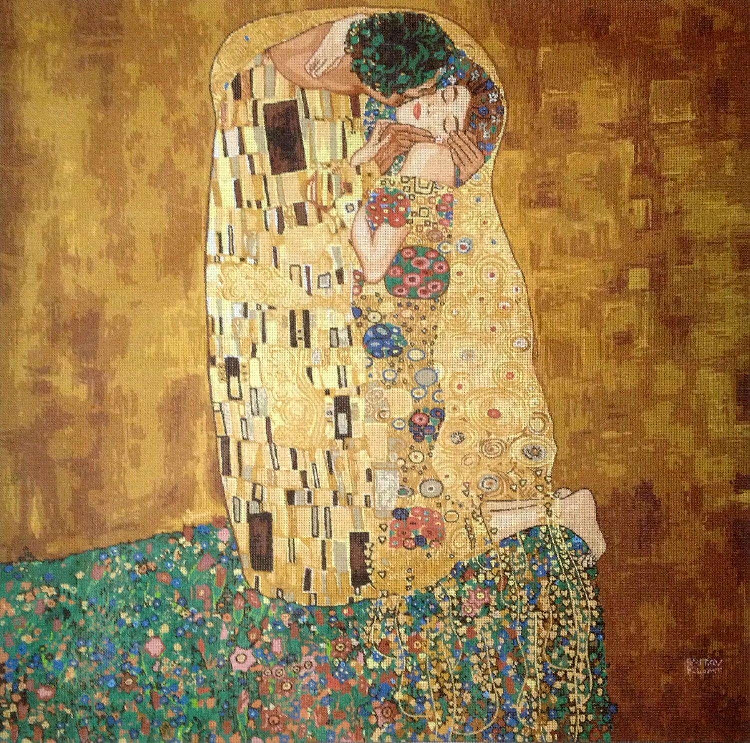 Gobelin Tapestry Needlepoint Kit The Kiss Gustav Klimt Etsy