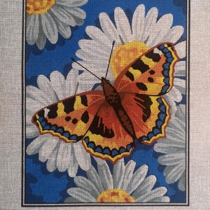 Needlepoint Kit Tapestry Petit Point 23ct.  | Butterfly | 6x8 inch | Printed Canvas and Threads 494