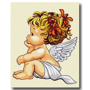 Tapestry Gobelin Needlepoint Kit Angel printed canvas  1054