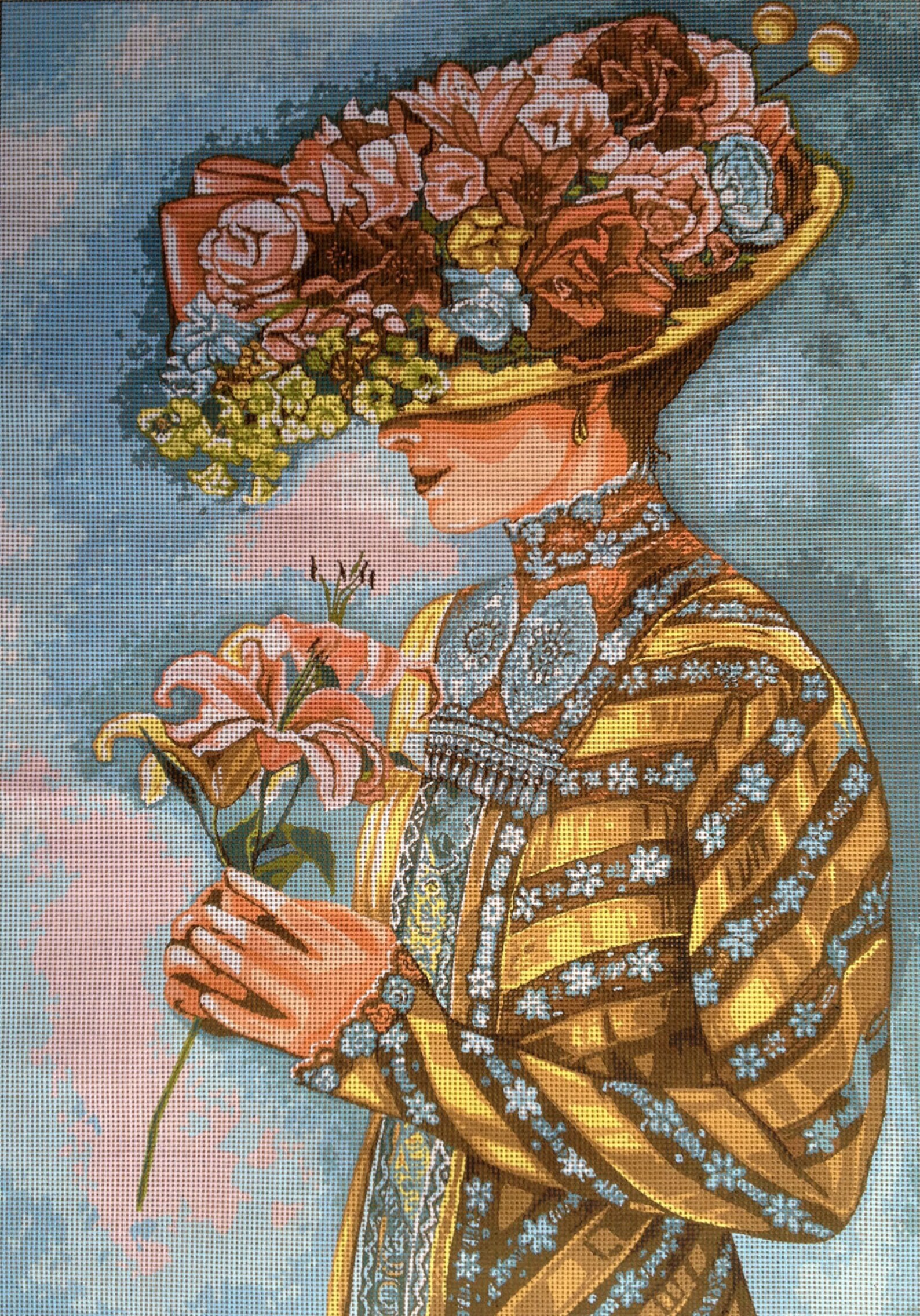 Needlepoint Kit Lady 13.8X19.7 Etsy