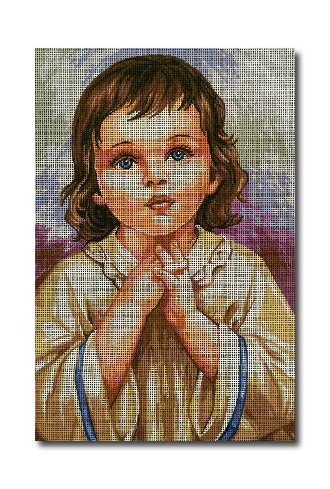 Tapestry Gobelin Needlepoint Kit the Child Prayer Printed Canvas 183 Etsy