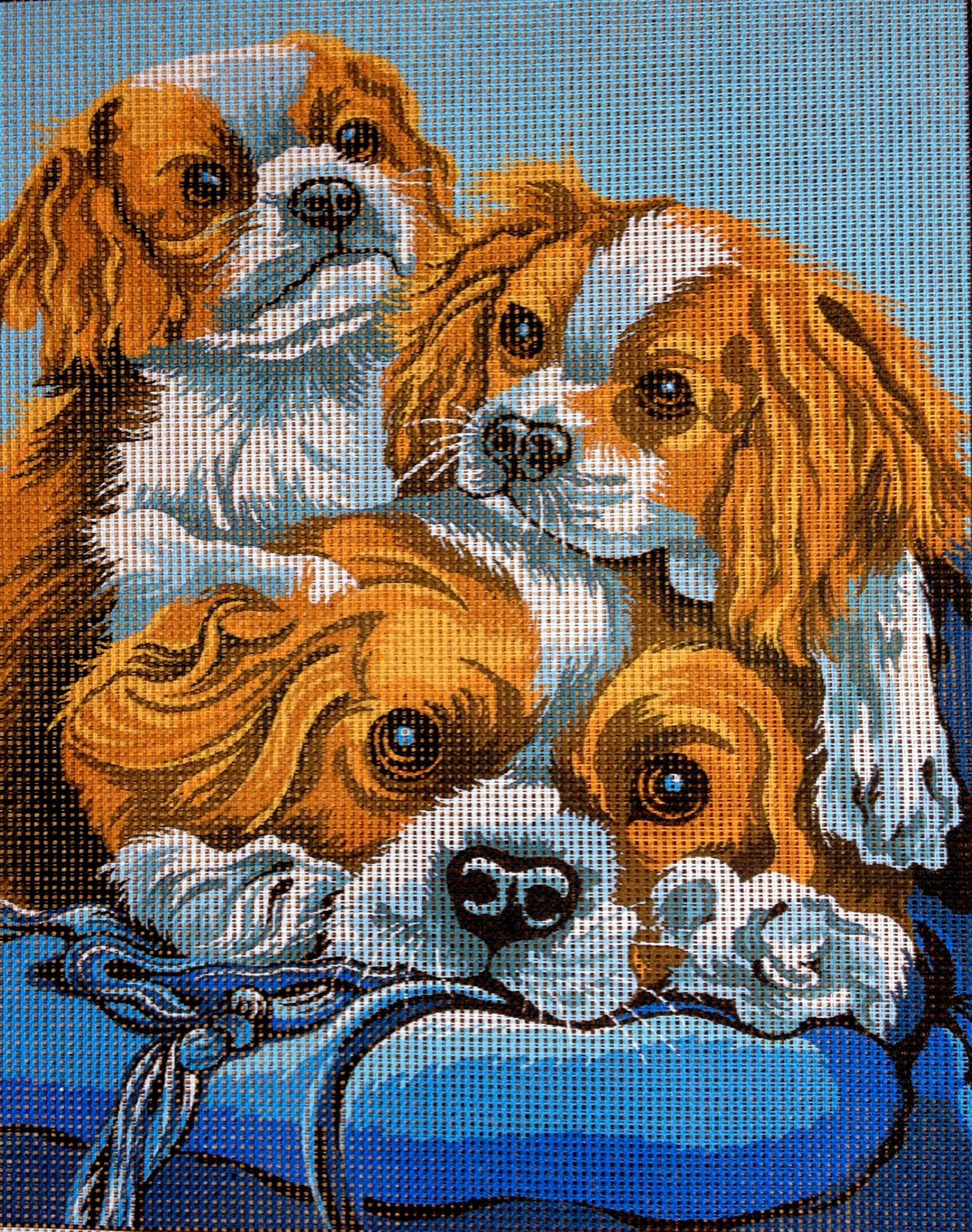 Needlepoint Kit Dogs 8x10in 20x25cm printed canvas cod. 435 Etsy