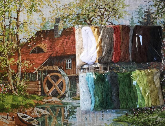 Hudemas Needlepoint kit French Landscape 21x27.5in 54x70cm Printed Canvas 700