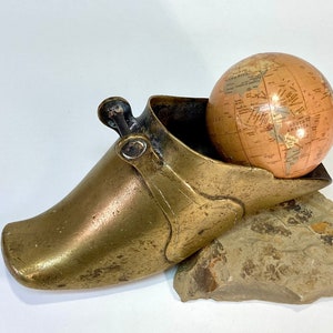 1800s Spanish Colonial Brass Horse Stirrup Shoe | South American Slip-In Equestrian Boot | Mission/Boho Tabletop Decor/Wall Pocket Dry Vase