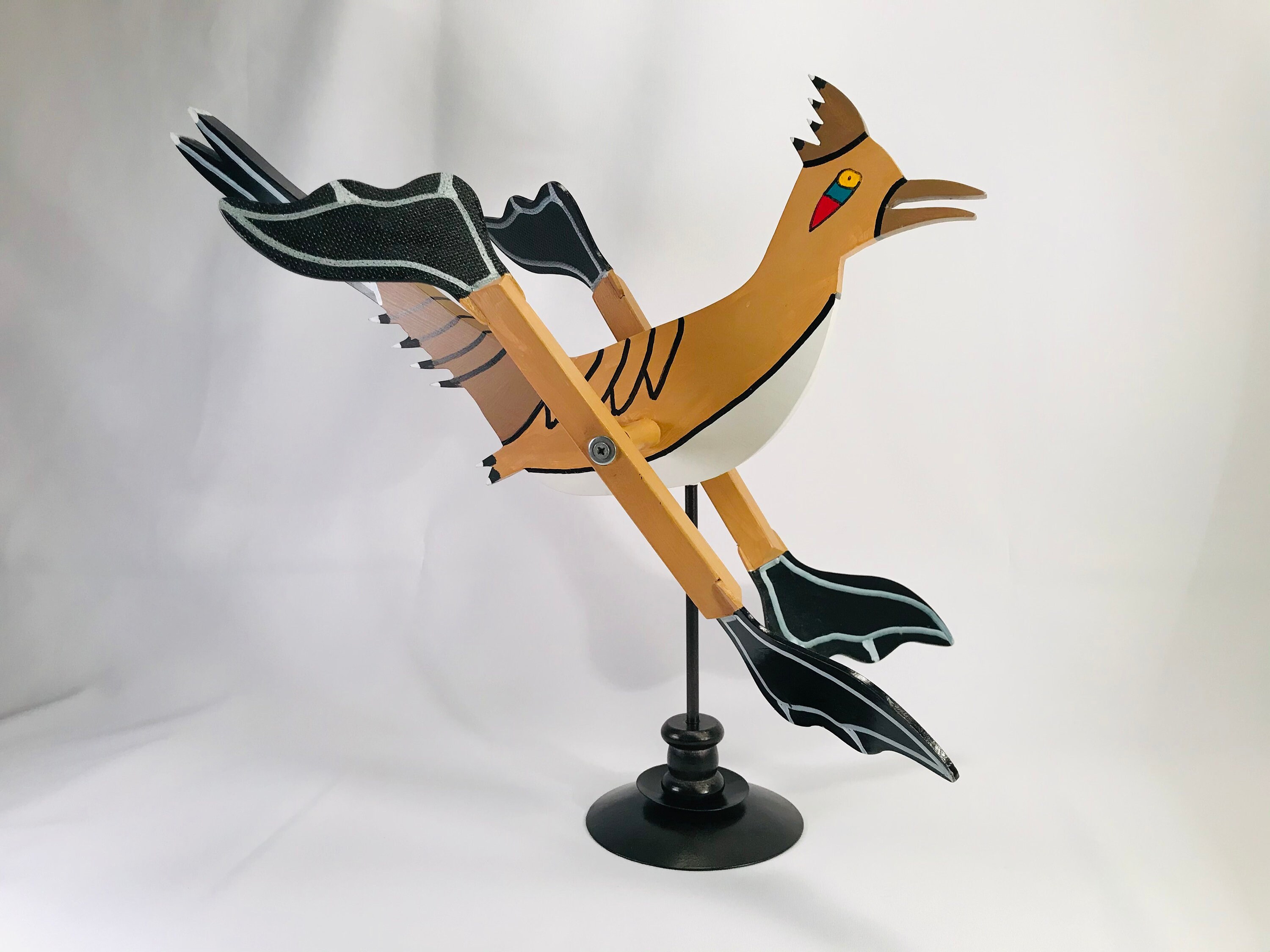 WhirliGig Spinner Road Runner - Windspinner Für Garten, 66cm, UV-beständig (inkl. Stange & Erdspieß)