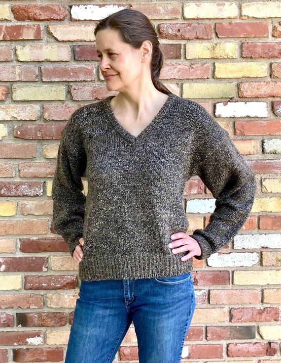 Nubby V-Neck Sweater | Chunky Neutral Oversize Uni