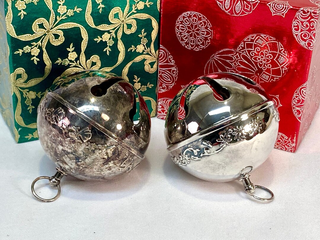 1992 Wallace Silversmiths Silver Plate Sleigh Bell Ornament Complete W