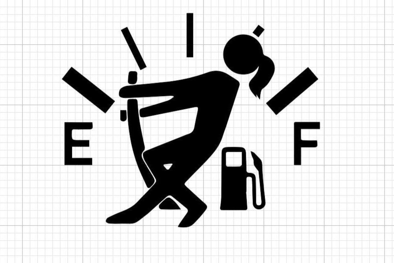 Empty Gas Tank Silhouette Fuel Door Decal Car Decals Car Etsy UK