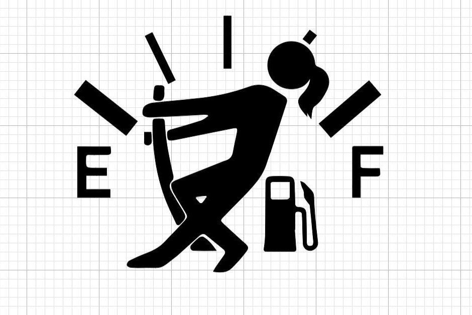 Empty Gas Tank Silhouette Fuel Door Decal Car Decals Car Etsy UK