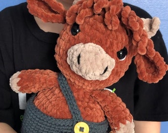 Happy the Highland Cow Crochet Plush Amigurumi Toy