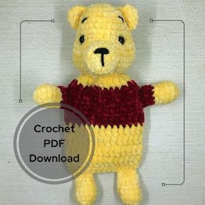 WINNIE the POOH Inspired Lovey Bear Crochet Pattern / pdf file Instant Download / soft baby toy