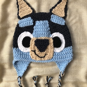 Bluey-Inspired Crochet Hat for Babies, Toddlers, Kids, Adults