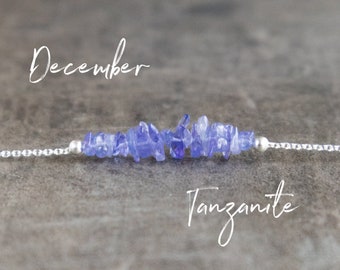 Tanzanite Necklace, Raw Crystal Necklace, Handmade Jewelry, December Birthstone Necklaces for Women, Gifts for Her