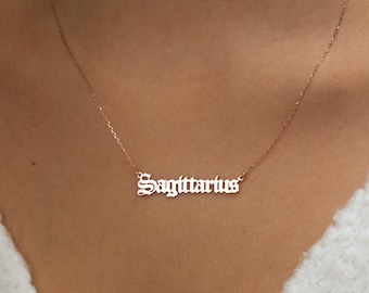 Personalized Zodiac Necklace for Taurus, Pisces, Scorpio, Leo, Aries, Capricorn, Libra, Sagittarius, Gemini, Cancer, Virgo, Aquarius