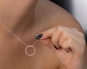 Verborgen boodschap ketting - Gegraveerde kettingen voor vrouwen - Gepersonaliseerde cadeaus voor haar - Cirkelketting - Moederketting