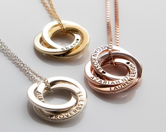 Gepersonaliseerde sieraden - Moederdag cadeau ketting - Familieketting - Moederketting met kindernamen - Cirkelketting