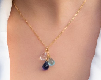 Family Birthstone Necklace for Mom, Christmas Gifts for Women, Mothers Necklace with Birthstones, Birthday Gifts for Mum