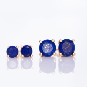 Lapis Lazuli Stud Earrings in Gold & Sterling Silver, September Birthstone Jewelry, Gift for Women image 5