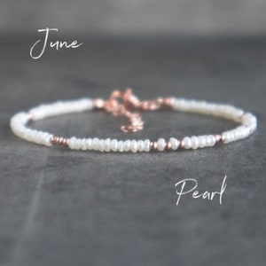 Delicate Pearl Bracelet June Birthday Gift 6 7 8 inches Tiny Pearl 