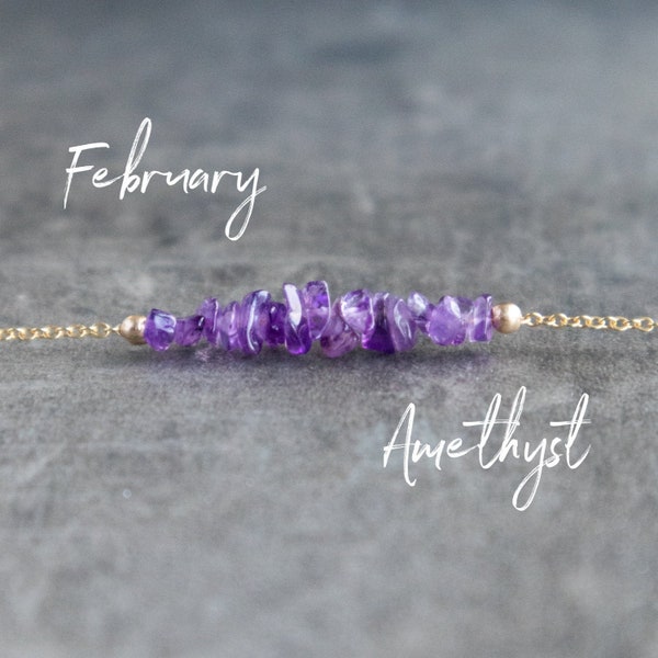 Amethyst Necklace, Raw Crystal Jewelry, February Birthstone Necklaces for Women, Gifts for Her