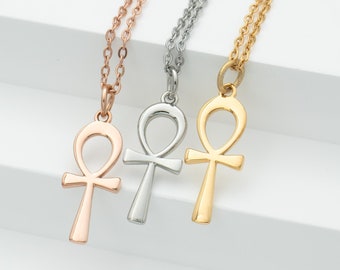 Ankh Necklace in Gold, Silver and Rose Gold, Gifts for Women