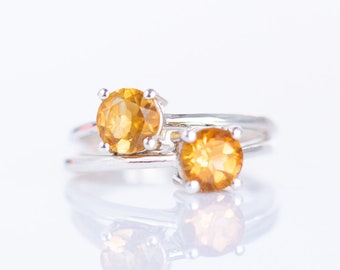 Citrine Ring Sterling Silver Size 6, November Birthstone Ring, Gifts for Her, Natural Citrine Jewelry