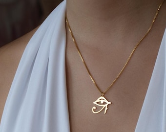 Eye of Horus Pendant Necklace, Spiritual Jewelry Gifts for Women in Sterling Silver, Gold & Rose Gold