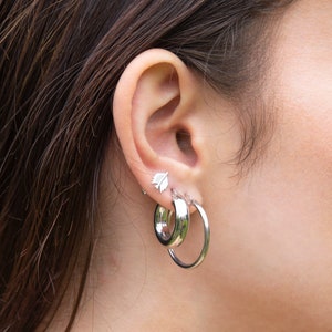 Hoop Earrings Large Medium Small, Sterling Silver and Gold Hoop Earrings, Simple Gold Hoops, Hypoallergenic Earrings Hoops, Gift for Women image 5