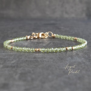 Peridot Bracelet, August Birthstone Jewelry, Birthday Gifts for Women, Gift for Wife