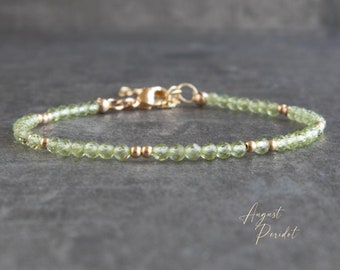 Peridot Bracelet, August Birthstone Jewelry, Birthday Gifts for Women, Gift for Wife