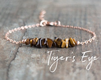 Tigers Eye Bracelet,  Raw Crystal Bracelets for Women, Yoga Bracelet, Tiger Eye Jewelry, Gifts for Her