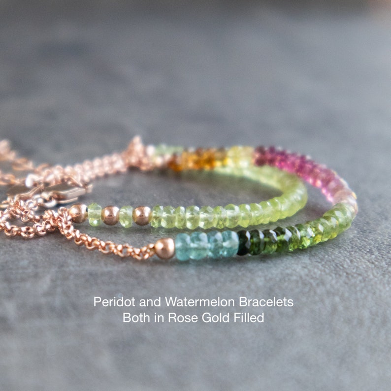 Watermelon Tourmaline Bracelet, Multicolor Tourmaline Bracelet Silver, Gemstone Bracelet, Tourmaline Jewelry, October Birthstone Bracelet image 5