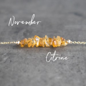 Citrine Necklace, Raw Crystal Necklaces for Women, November Birthstone Jewelry, Gifts for Her image 1