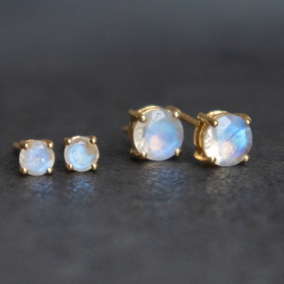 Buy Bridal Rainbow moonstone 18K Gold moonstone Earrings studs online at  aStudio1980.com