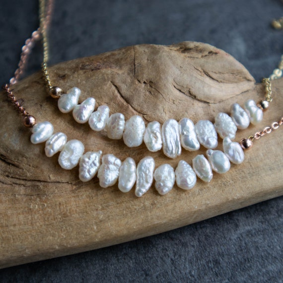 Br2b 8-9 mm agua dulce perla joyas collar de perlas collares cadenas Collier barroco